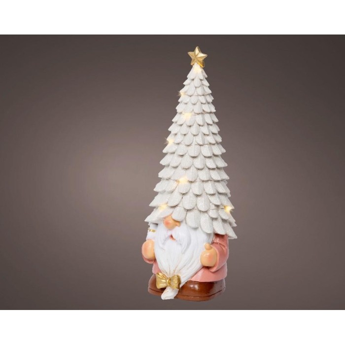 GNOMO LED RESINA TESTA ALBERO H.29CM.